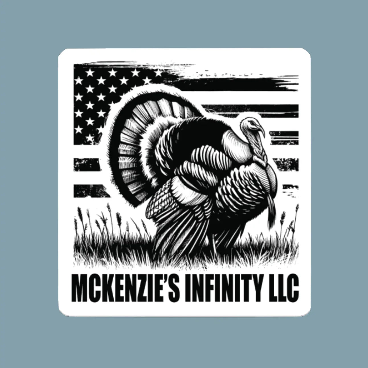Turkey Hunting American Flag Sticker - McKenzie's Infinity