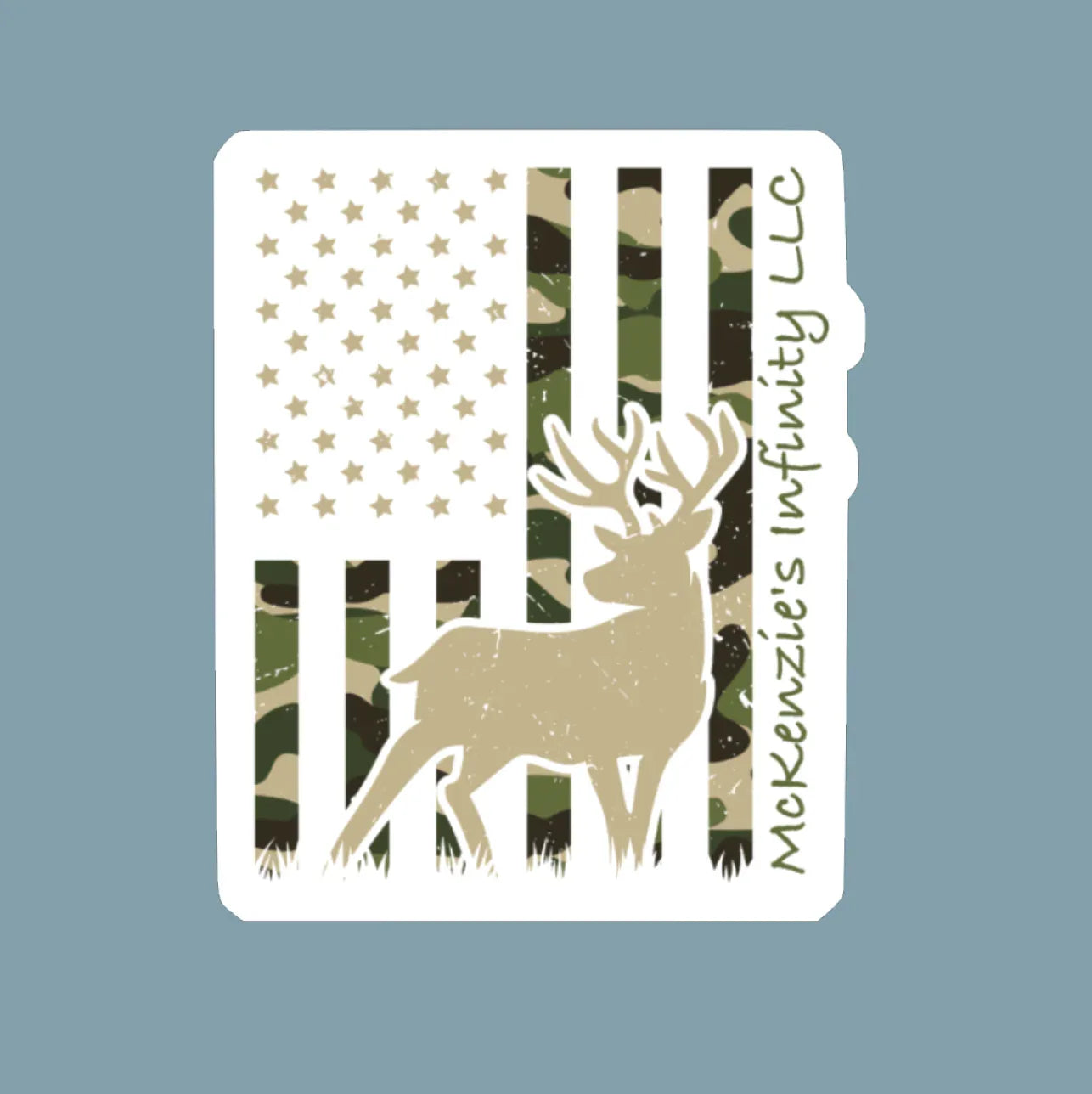 Whitetail Deer Hunting Camo Flag Sticker - McKenzie's Infinity