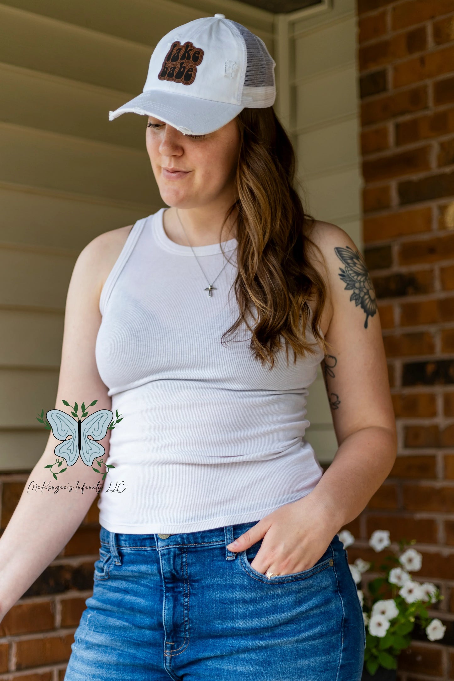 Lake Babe Leather Patch - Women's Ponytail Hat/Cap - McKenzie's Infinity