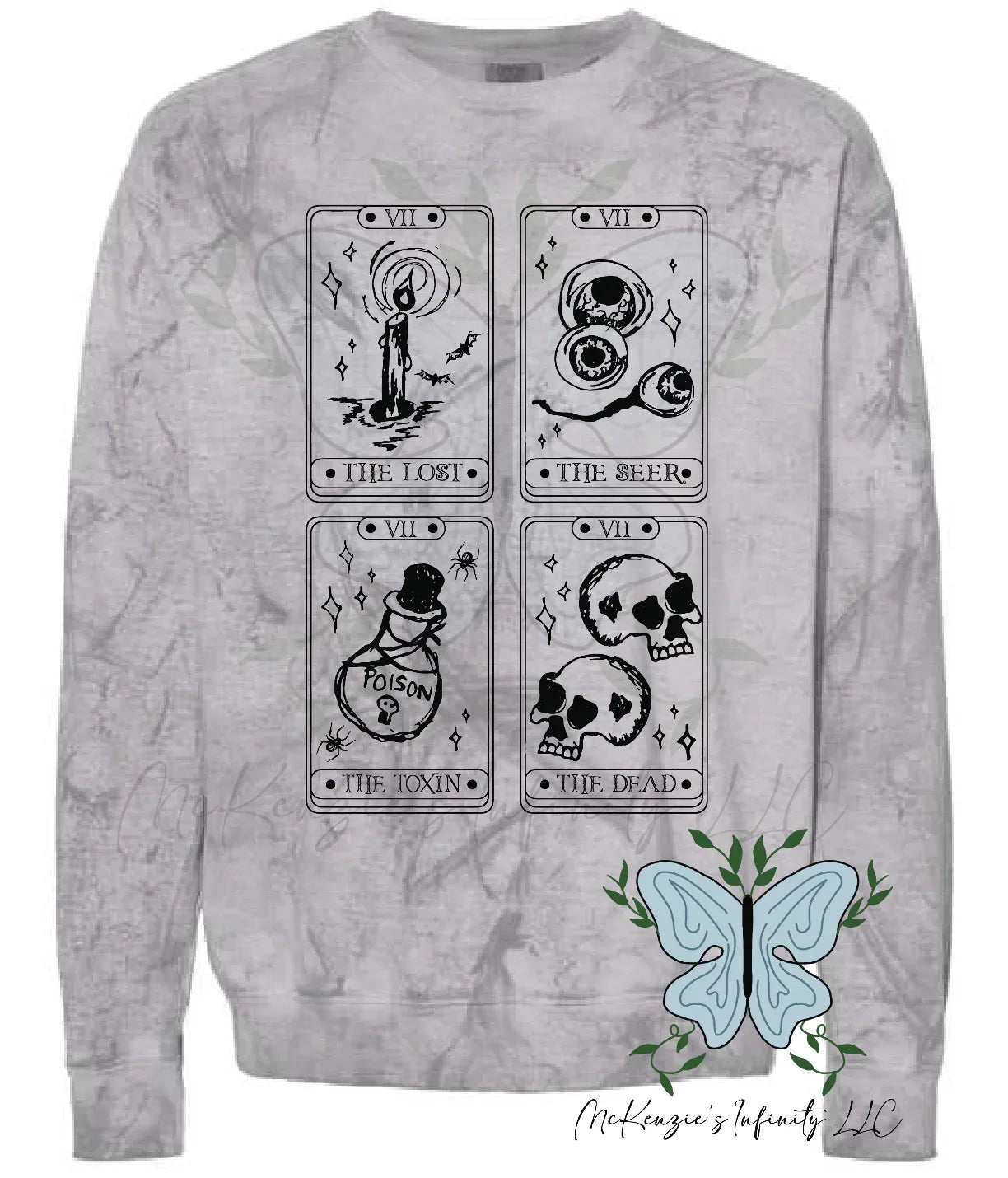 Tarot Cards Long Sleeve Graphic Colorblast Crewneck ©️ - McKenzie's Infinity