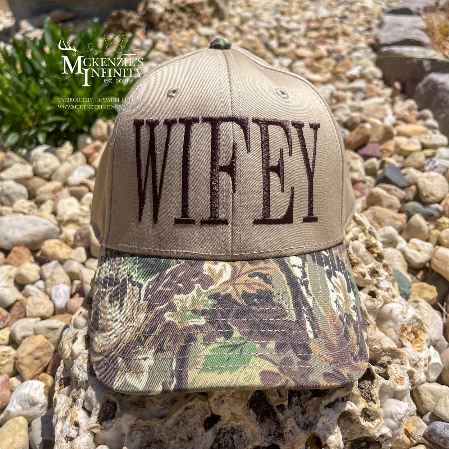 Wifey Embroidered Camo Two-Toned Trucker Hat/Cap - McKenzie's Infinity