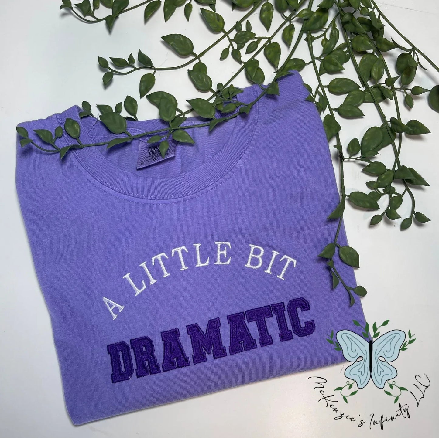 A Little Bit Dramatic Embroidered T-Shirt - McKenzie's Infinity