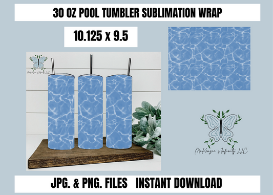 Pool 30oz Tumbler Wrap, Sublimation, PNG & JPG, Instant Download