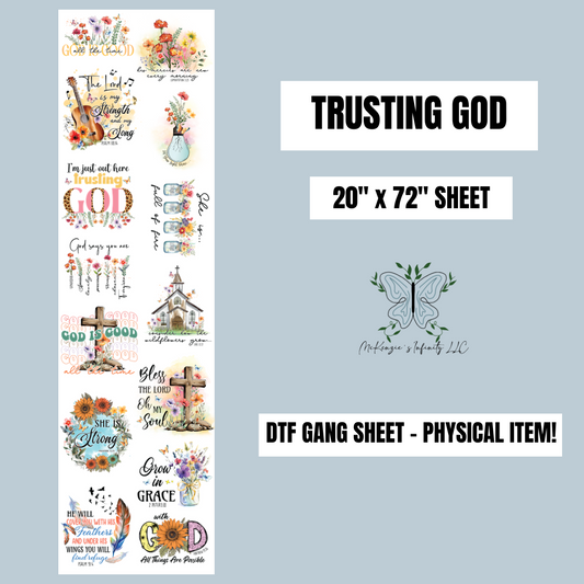 TRUSTING GOD PRE-MADE 20"x72" DTF GANG SHEET