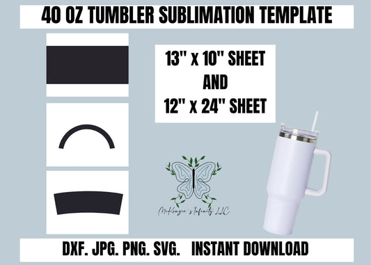 40oz Tumbler Template, Sublimation, PNG, SVG, Dxf, JPG, Instant Download - McKenzie's Infinity