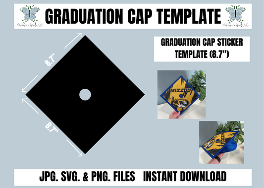 Graduation Cap Template, Sublimation, PNG, SVG, JPG, Instant Download