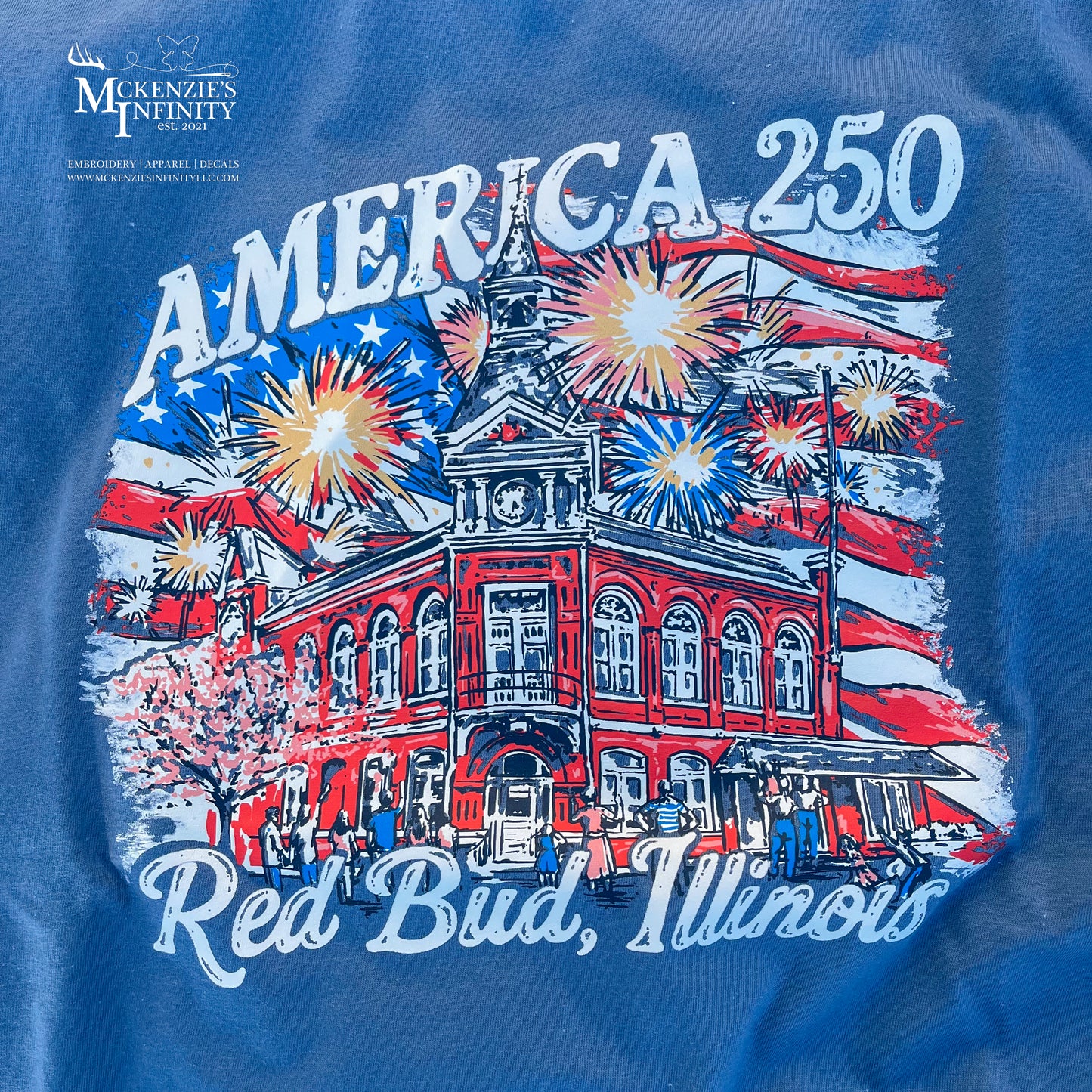 Red Bud, IL America 250 Graphic GILDAN T-Shirt ©️