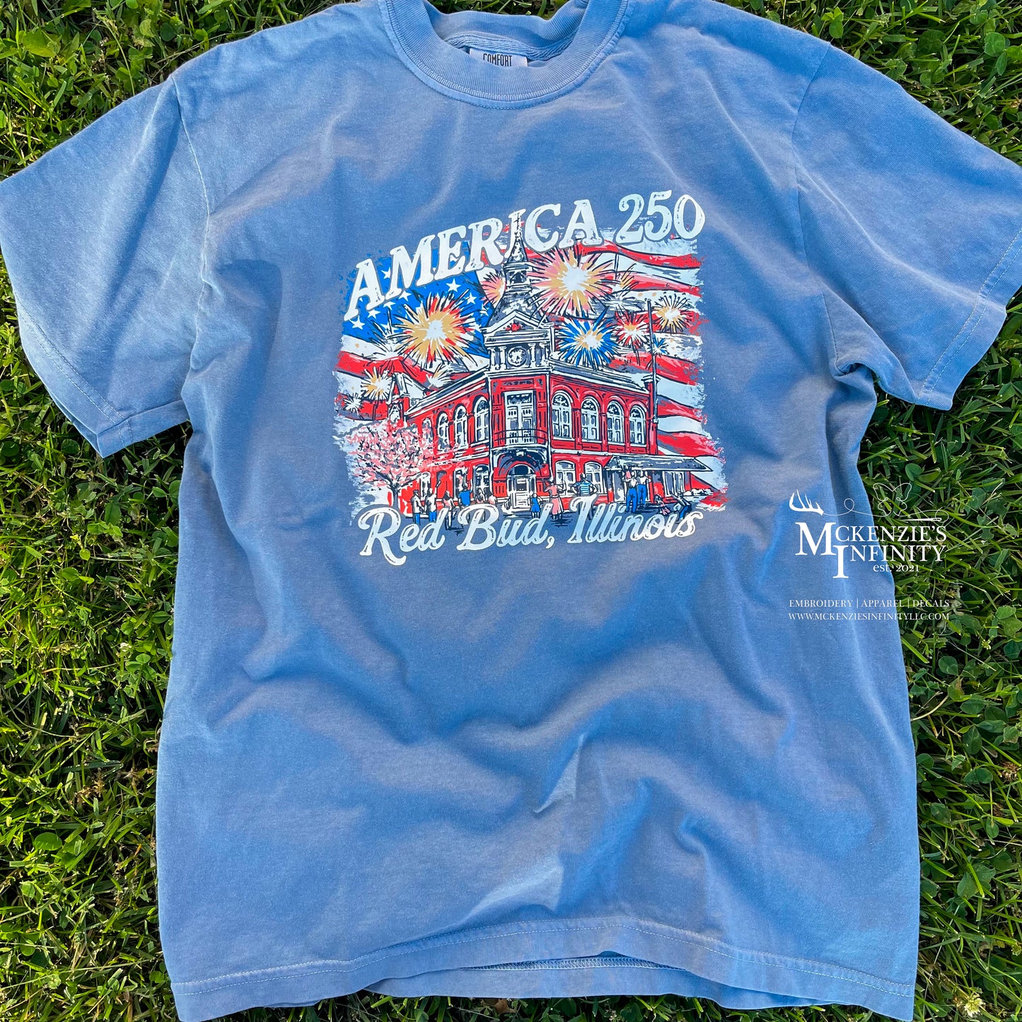Red Bud, IL America 250 Graphic COMFORT COLORS T-Shirt ©️