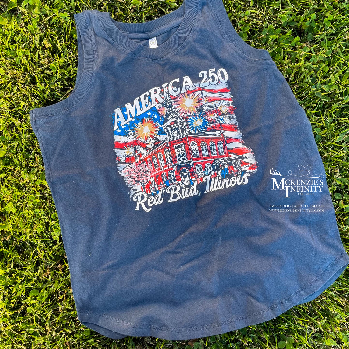 Red Bud, IL America 250 Graphic Relaxed Jersey Tank Top ©️