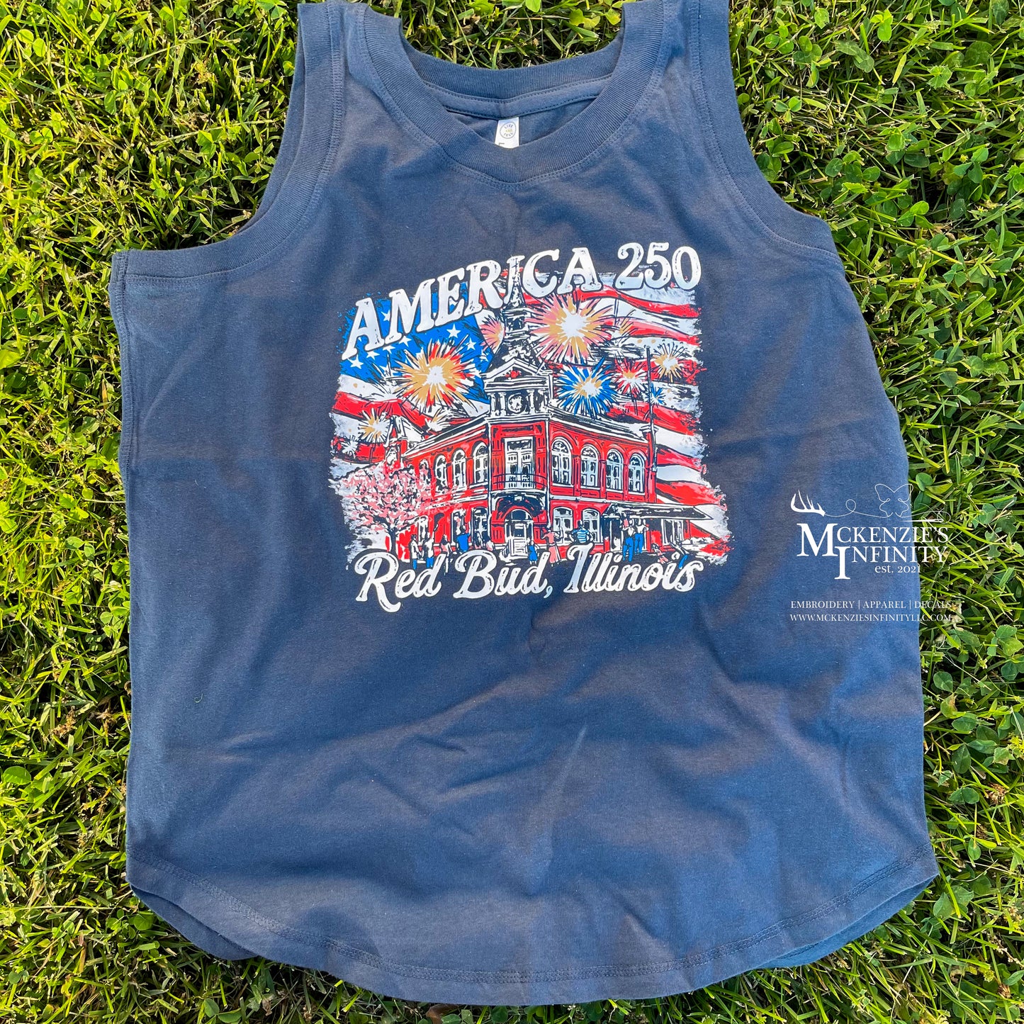 Red Bud, IL America 250 Graphic Relaxed Jersey Tank Top ©️