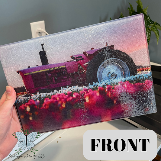 Tractor Glass Cutting Board - READY TO SHIP!