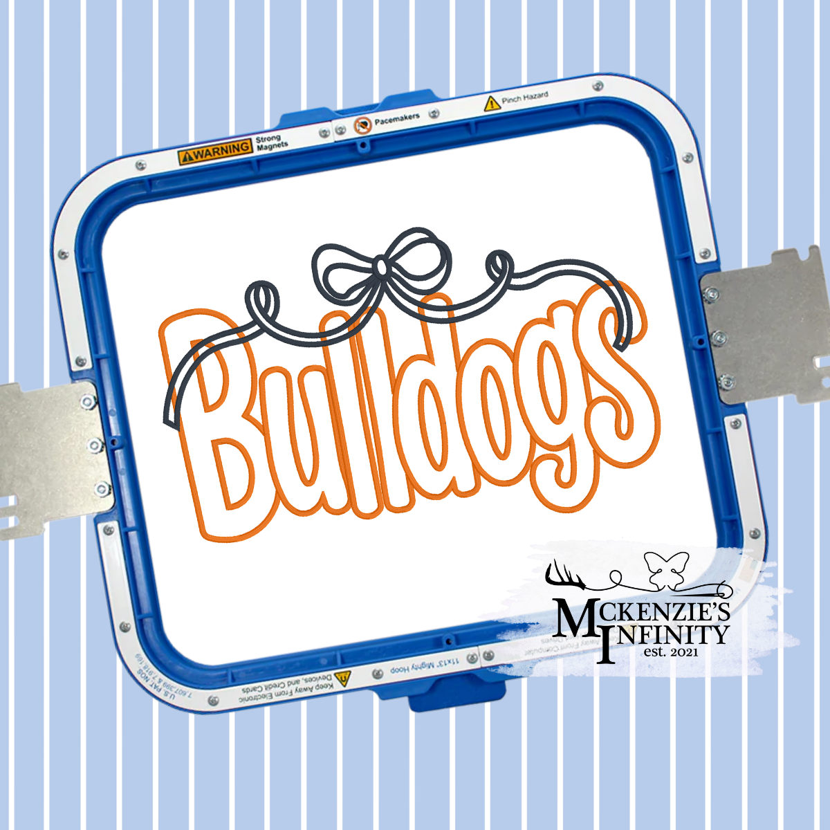 Bulldogs Embroidery File: Coquette Bow Design (Digital Download)