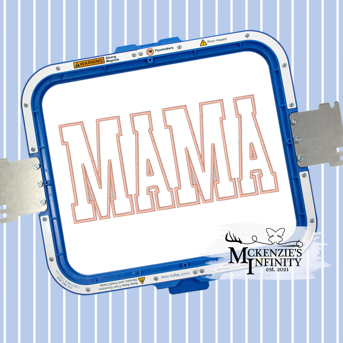 MAMA Applique Embroidery 10.25" - Machine Embroidered Design For Flats