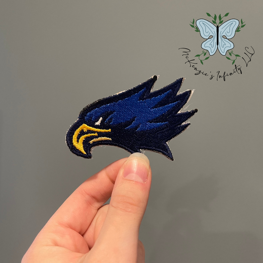 Eagle Head Dark Blue Embroidered Patch