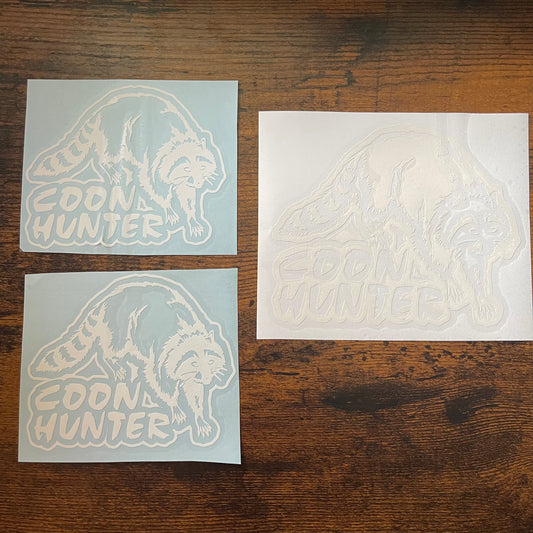 Coon Hunter, The Coon White Decal (READY TO SHIP!)