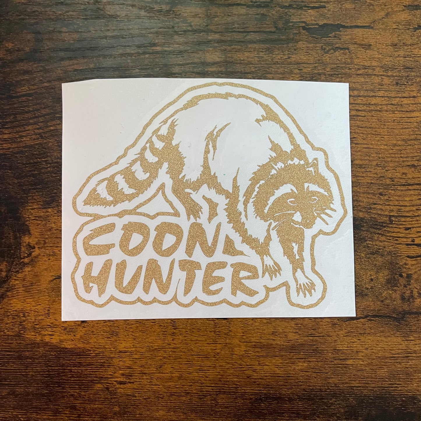 Coon Hunter, The Coon 5" Glitter Gold Decal (READY TO SHIP!)