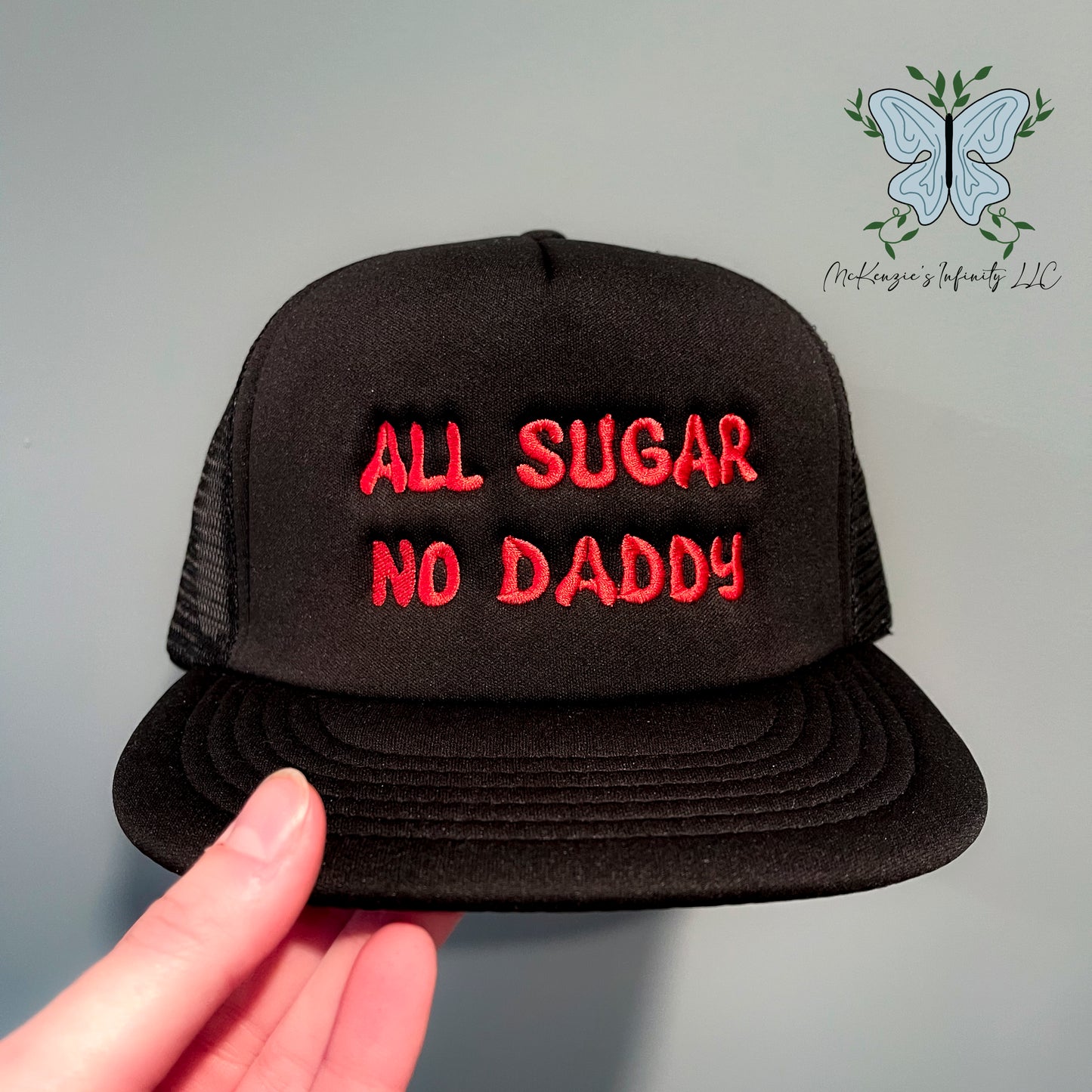 All Sugar No Daddy Embroidered FOAM Flatbill Snapback Trucker Cap/Hat