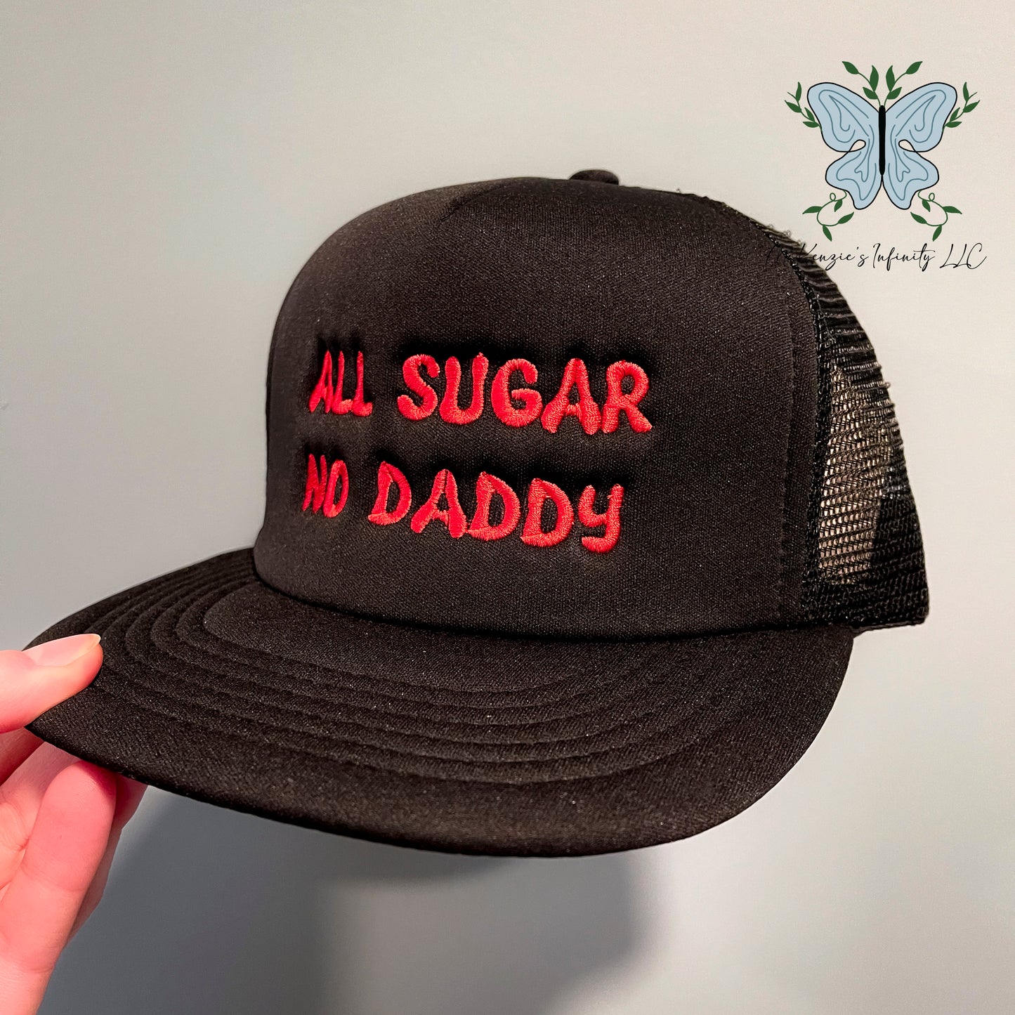 All Sugar No Daddy Embroidered FOAM Flatbill Snapback Trucker Cap/Hat