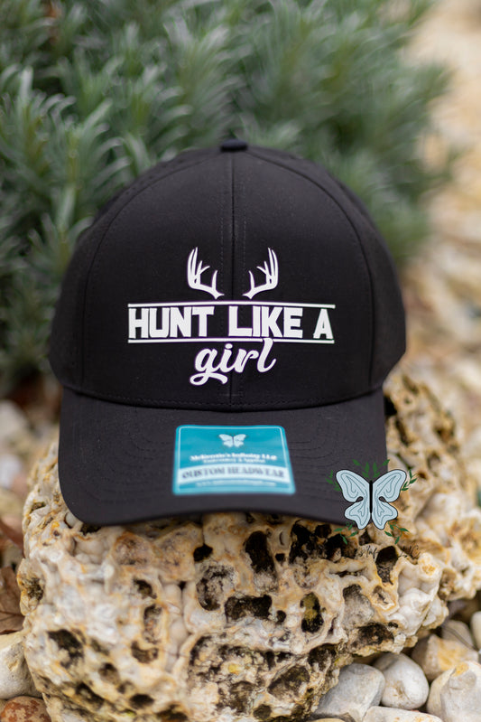 Hunt Like A Girl - Brick Vinyl Performance Black Hat/Cap