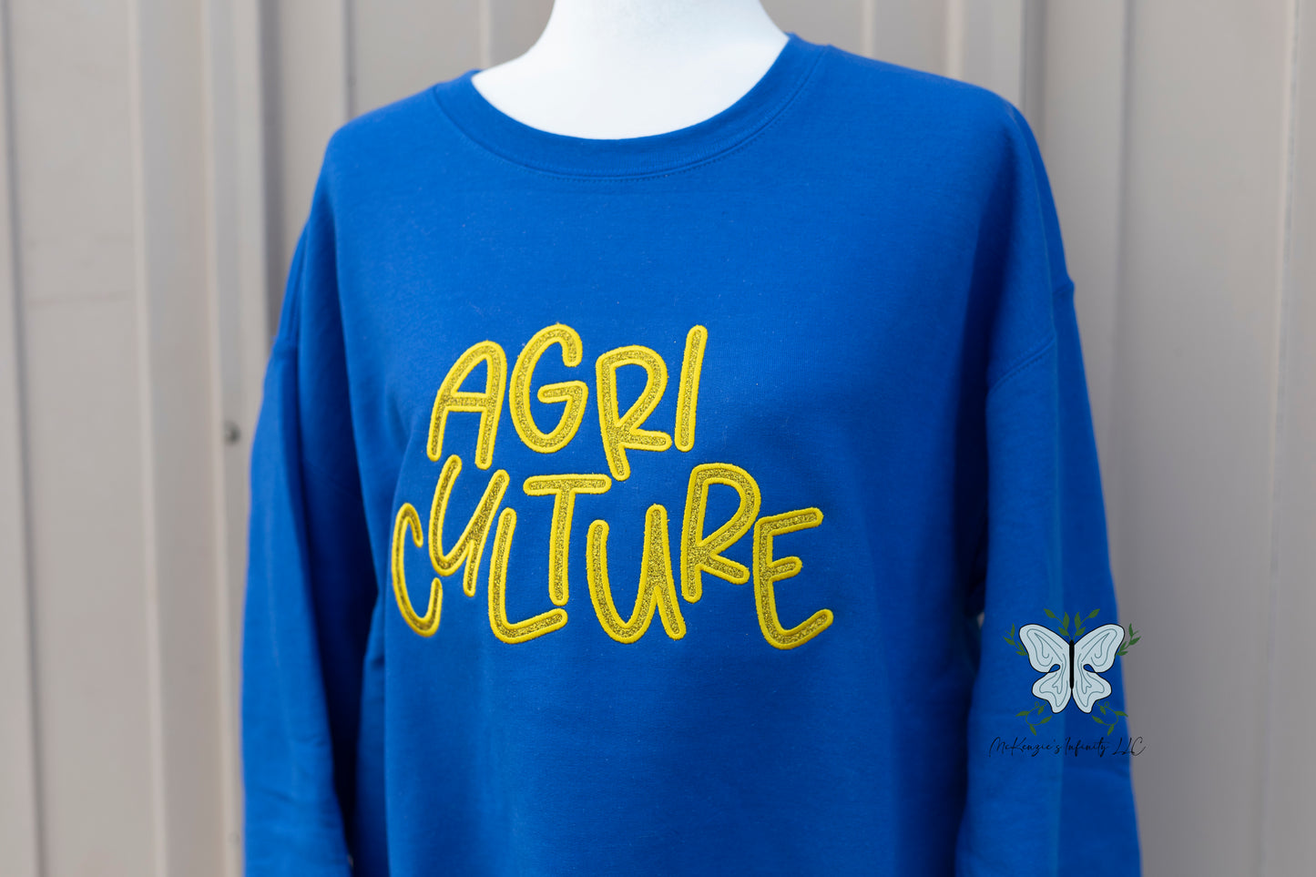 Agriculture Glitter Embroidered Crewneck Sweatshirt