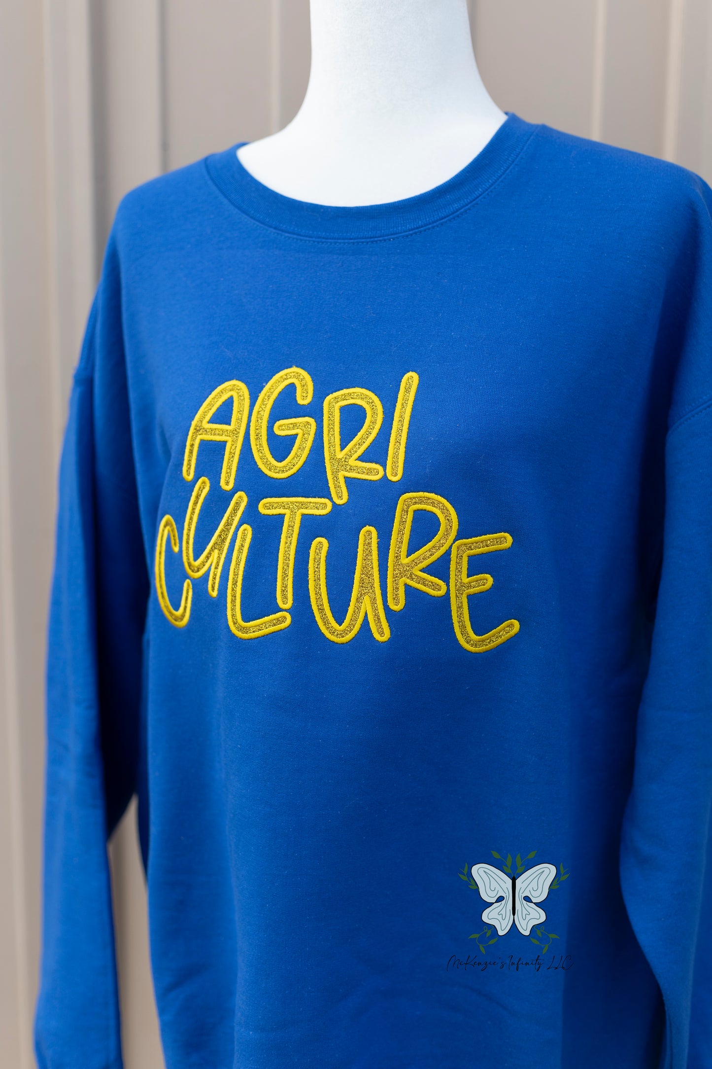 Agriculture Glitter Embroidered Crewneck Sweatshirt