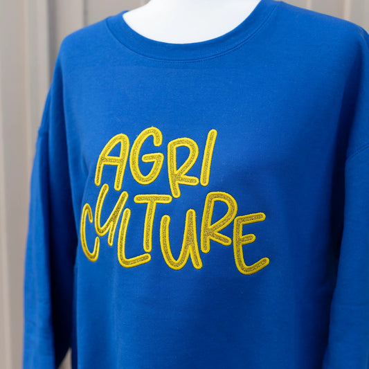 Agriculture Glitter Embroidered Crewneck Sweatshirt ©️ - McKenzie's Infinity