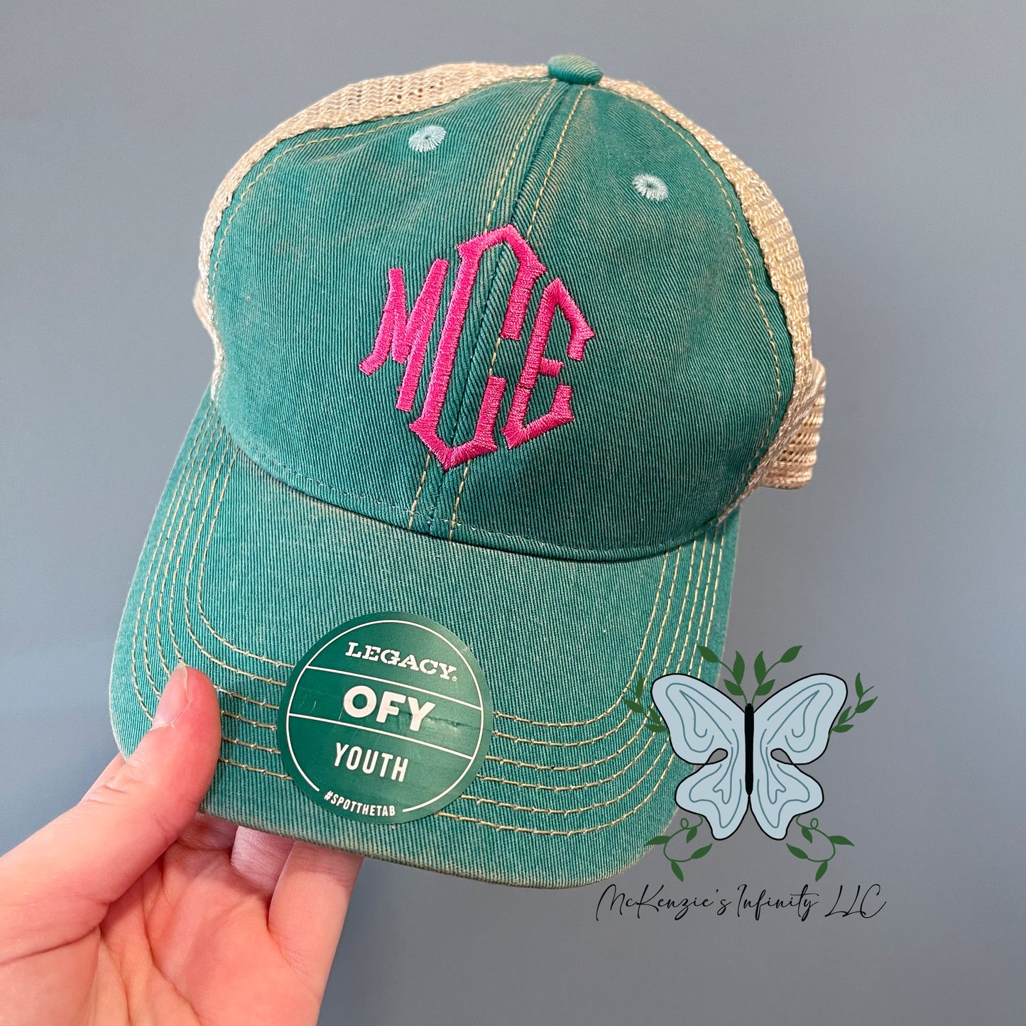 YOUTH Personalized Monogrammed Embroidered Legacy Old Favorite Trucker Cap/Hat