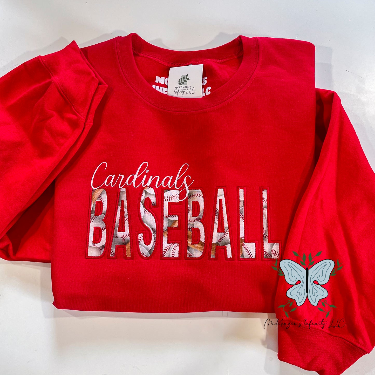 Personalized Embroidered Baseball Team Crewneck Sweatshirt