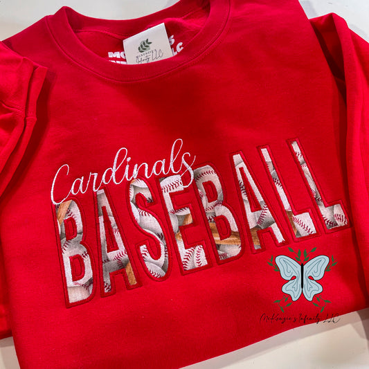 Personalized Embroidered Baseball Team Crewneck Sweatshirt