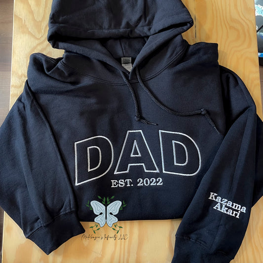 DAD Embroidered Crewneck Sweatshirt - Personalized Year & Sleeve Options