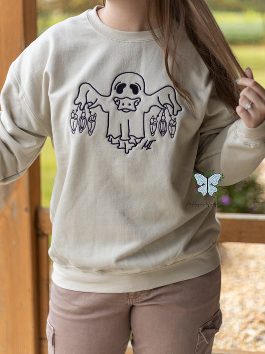 "Remi" Duck Hunting Ghost - Embroidered Crewneck Sweatshirt