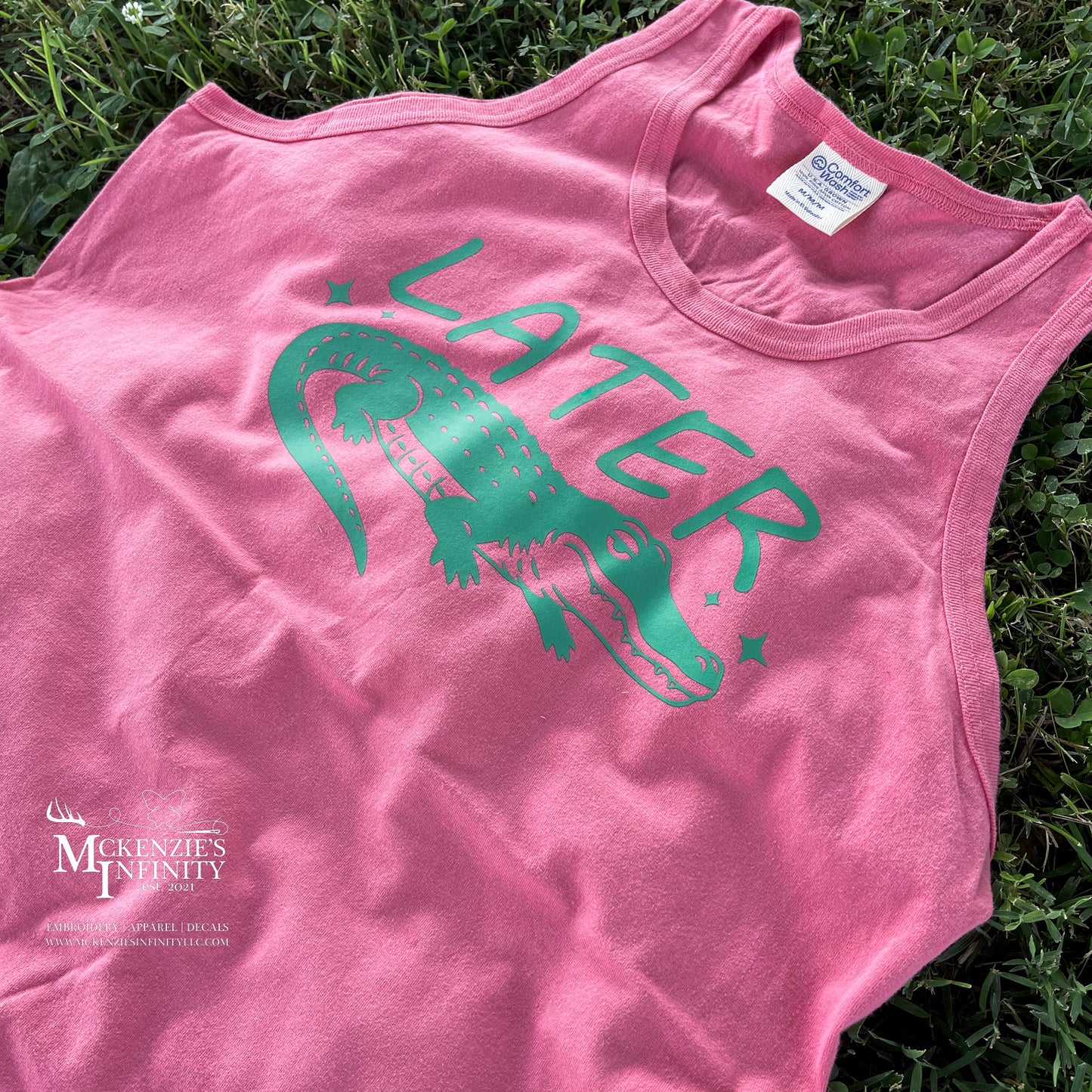 Later Gator, Pink Comfort Wash Tee/T-shirt