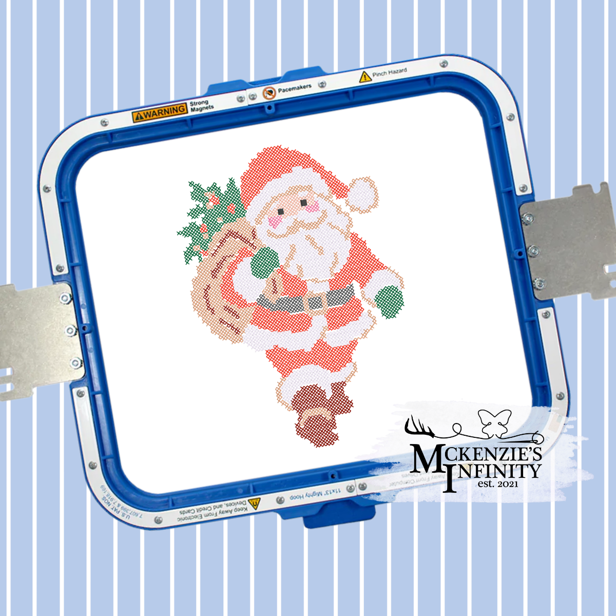 Cross Stitch Santa's Sack Machine Embroidery Design (Instant Download) | 6"x9" Hoop (pes, dst, xxx, hus, jef, vip)