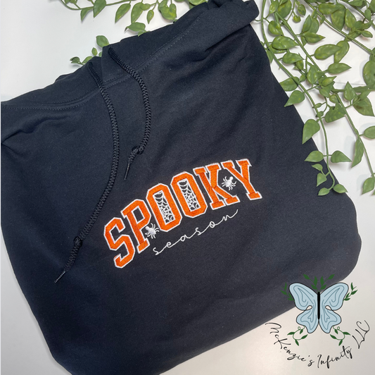 Spooky Season Embroidered Hooded Sweatshirt