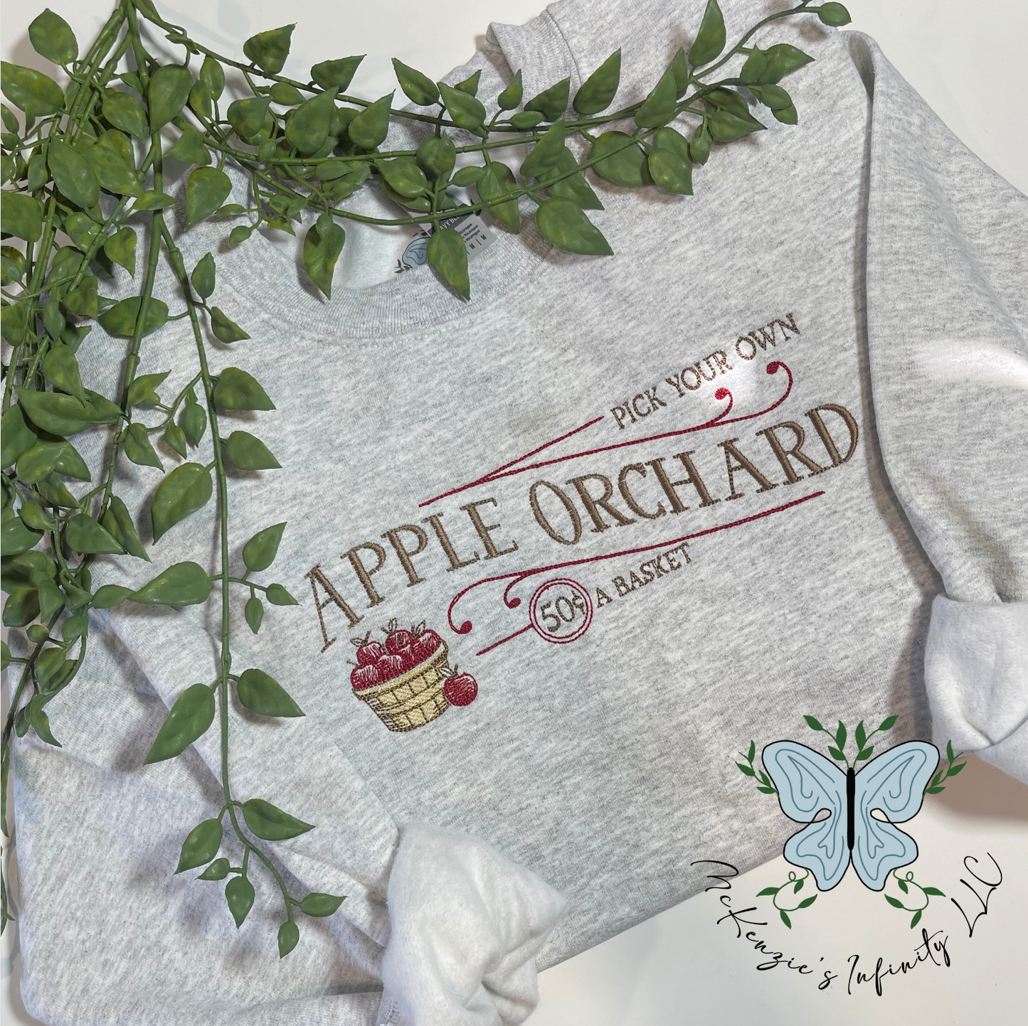 Apple Orchard Embroidered Crewneck Sweatshirt