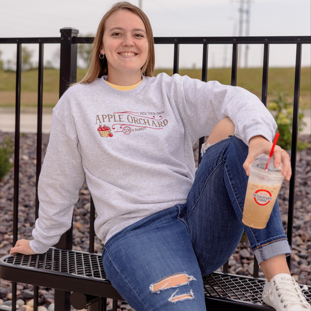 Apple Orchard Embroidered Crewneck Sweatshirt