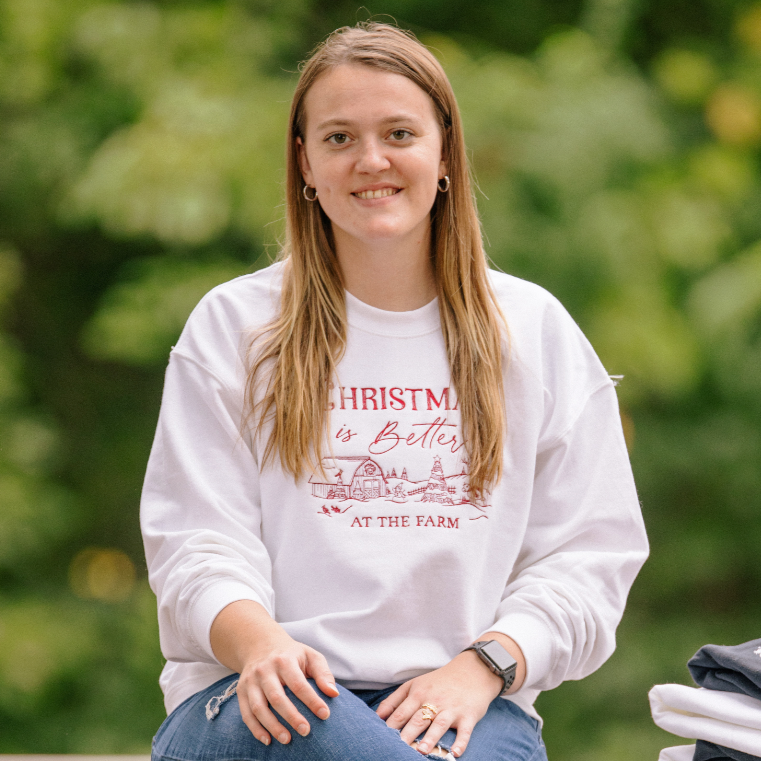 Christmas Is Better At The Farm Embroidered Crewneck Sweatshirt