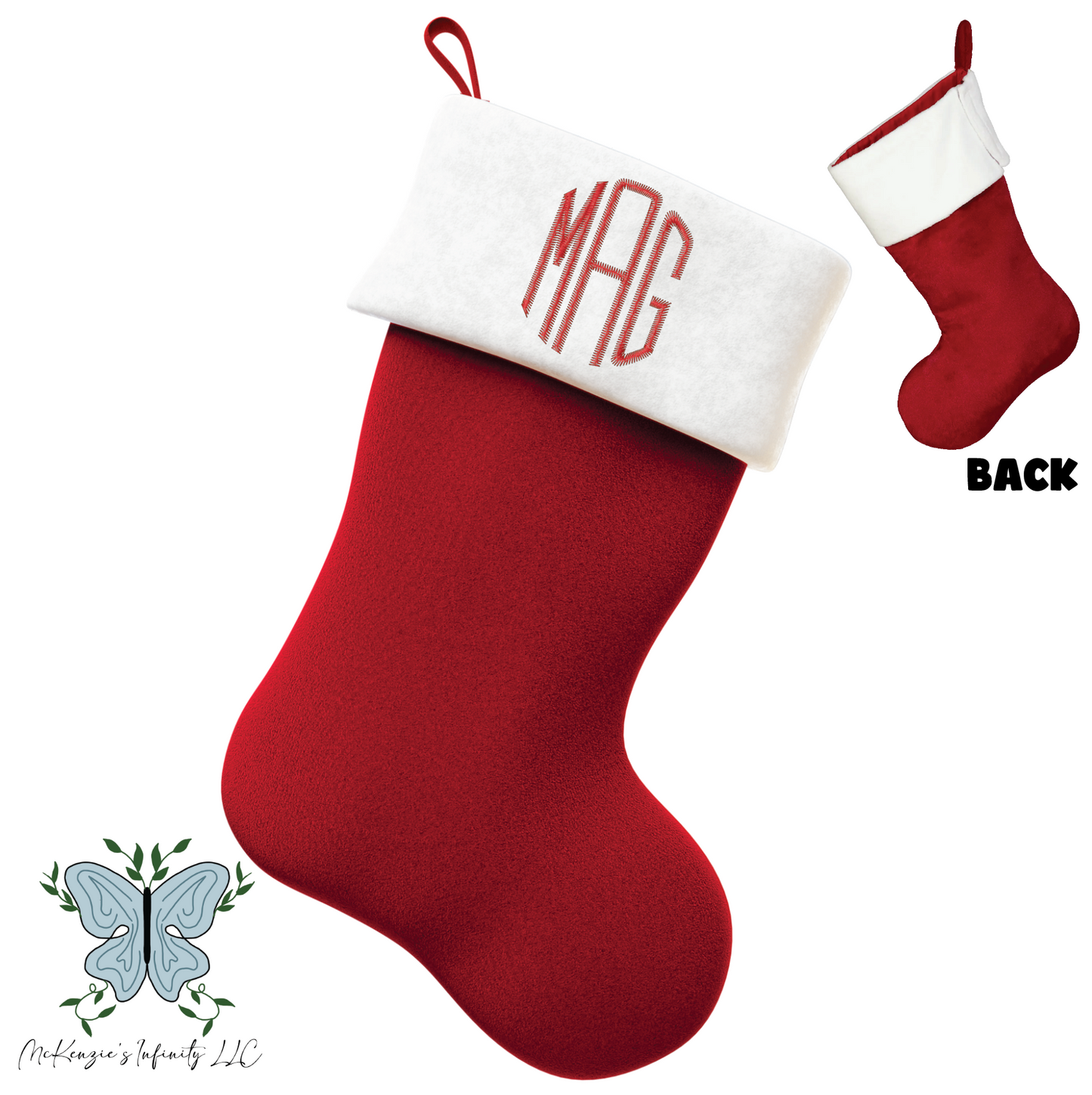 Monogram Embroidered Christmas Stocking