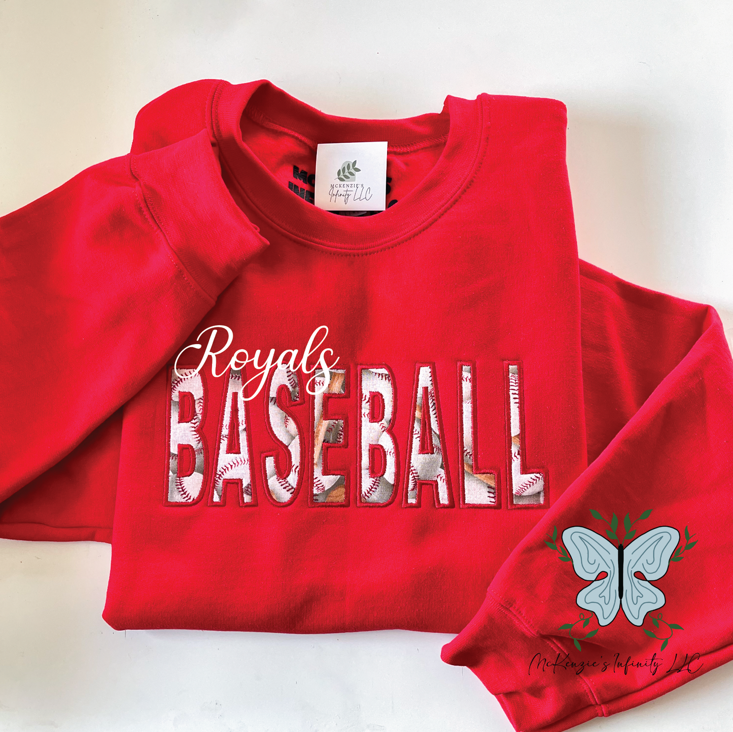 Personalized Embroidered Baseball Team Crewneck Sweatshirt