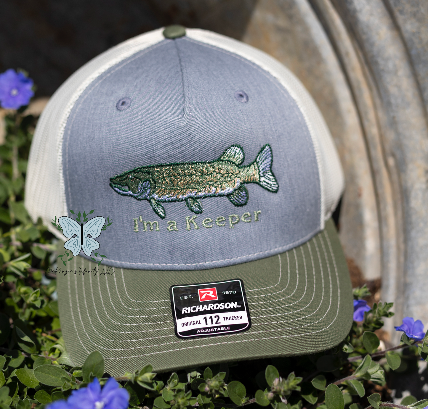 Pike Fish- I'm A Keeper Embroidered Richardson 112 | 6 Panel Trucker Cap/Hat