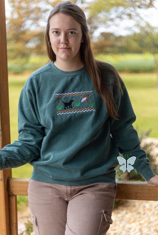 Lab & Duck Smock Embroidered Comfort Colors Crewneck Sweatshirt