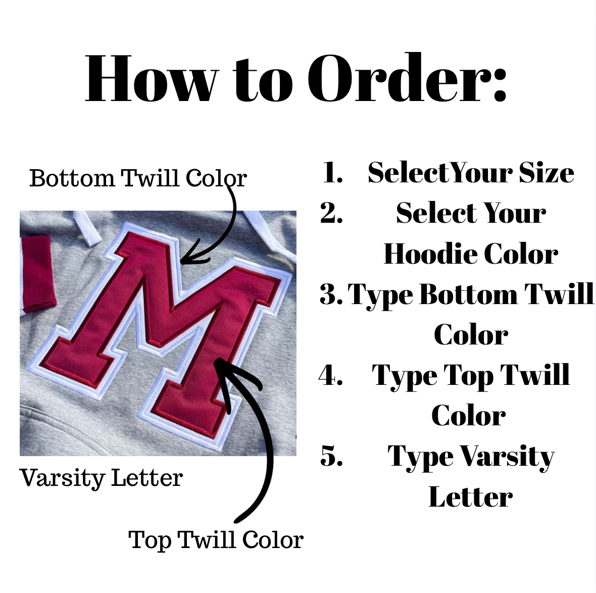 Custom Varsity Letter Stadium Hoodie | Personalized Embroidery