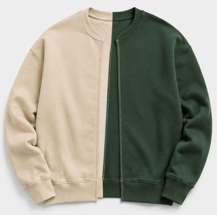 Custom Colored Split, Two-Toned Cardigan