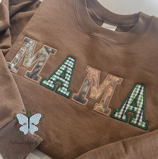 (SMALL) MAMA Embroidered Appliqué Sweatshirt - READY TO SHIP - McKenzie's Infinity